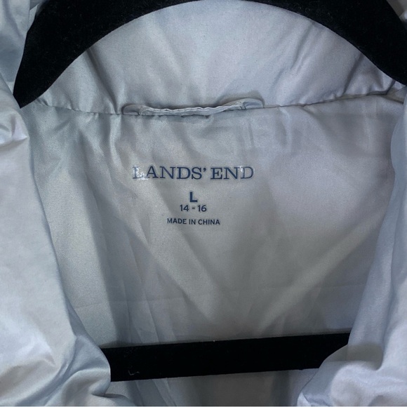 Lands’ End Women’s Gray Full Zip 80/20 Down Filled Puffer Vest Sz L (14-16) - Picture 4 of 13